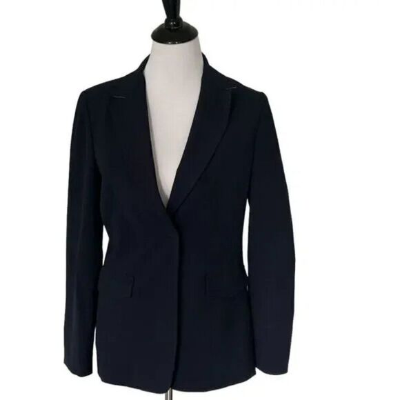 Elie Tahari Navy Blue Women’s Single Breasted Dart Blazer size 6 - Picture 1 of 5